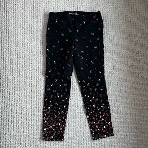 Old Navy Black Floral Pixie Pant